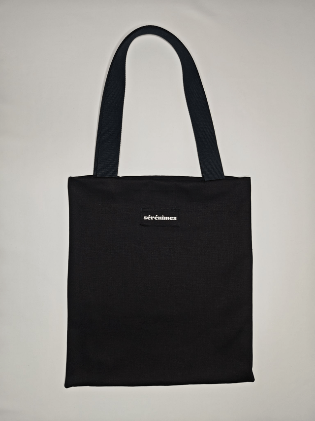 TOTE BAG  DENIM NOIR FLORE