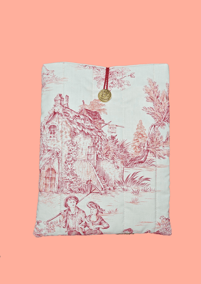 POCHETTE LIVRE &quot;JOUY ROUGE&quot; taille M